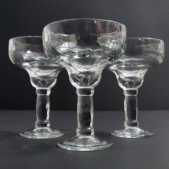 (3 pc set)🍹Margarita Textured Clear 9oz Glasses - Picture 5 of 8